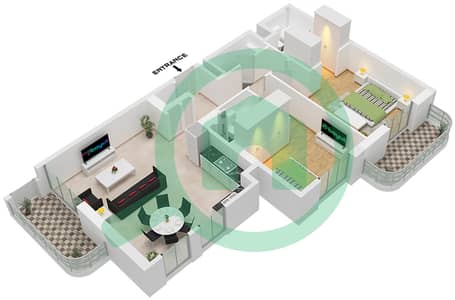 GEM Residences - Plan d’étage de 2 chambres Appartement Type/unité 2B-1 / UNIT 11 FLOOR 1 GEM Residences - Plan d’étage de 2 chambres Appartement Type/unité 2B-1 / UNIT 11 FLOOR 1