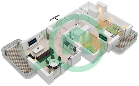 GEM Residences - Plan d’étage de 2 chambres Appartement Type/unité 2B-2 / UNIT 11 FLOOR 2-9 GEM Residences - Plan d’étage de 2 chambres Appartement Type/unité 2B-2 / UNIT 11 FLOOR 2-9