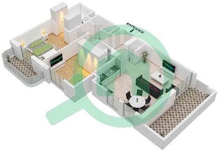 GEM Residences - Plan d’étage de 2 chambres Appartement Type/unité 2C-1 / UNIT 1 FLOOR 1 GEM Residences - Plan d’étage de 2 chambres Appartement Type/unité 2C-1 / UNIT 1 FLOOR 1