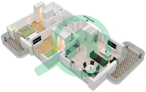 GEM Residences - Plan d’étage de 2 chambres Appartement Type/unité 2C-2 / UNIT 1 FLOOR 2-9 GEM Residences - Plan d’étage de 2 chambres Appartement Type/unité 2C-2 / UNIT 1 FLOOR 2-9