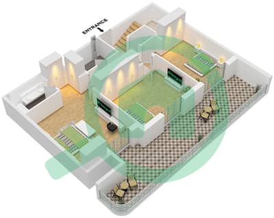 GEM Residences - Plan d’étage de 3 chambres Appartement Type/unité 3TH-1 / UNIT 2 GEM Residences - Plan d’étage de 3 chambres Appartement Type/unité 3TH-1 / UNIT 2