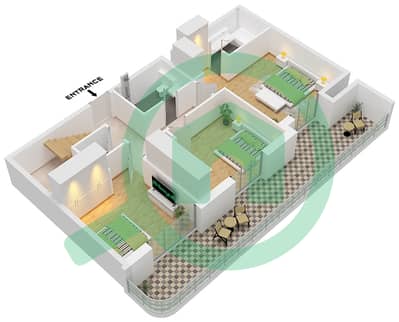GEM Residences - Plan d’étage de 3 chambres Appartement Type/unité 3TH-2 / UNIT 3 GEM Residences - Plan d’étage de 3 chambres Appartement Type/unité 3TH-2 / UNIT 3