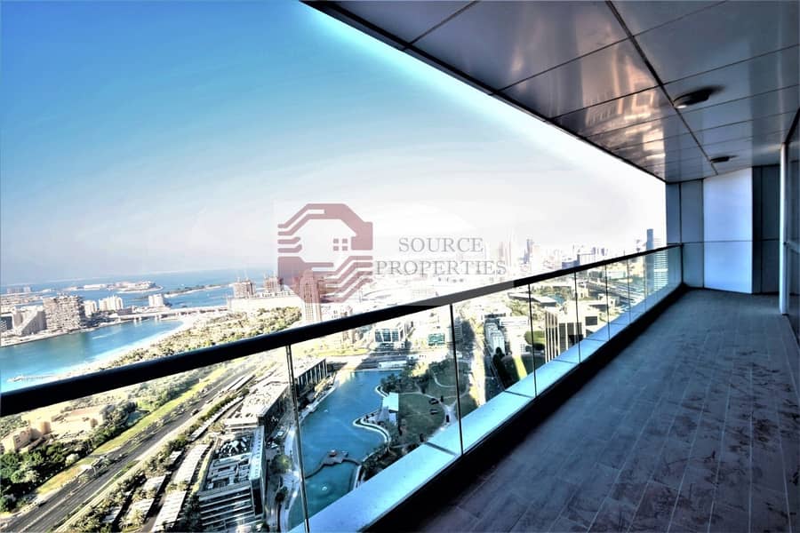 LUXURIOUS 3BED +MAID | SEA AND THE PALM VIEW| 5 BATHS|UNFURNISHED |HIGH FLOOR