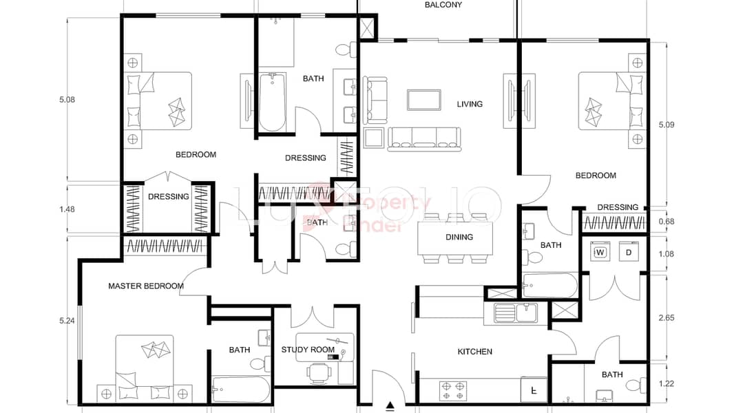 Spacious | Maid + Study | Unfurnished - Image 18