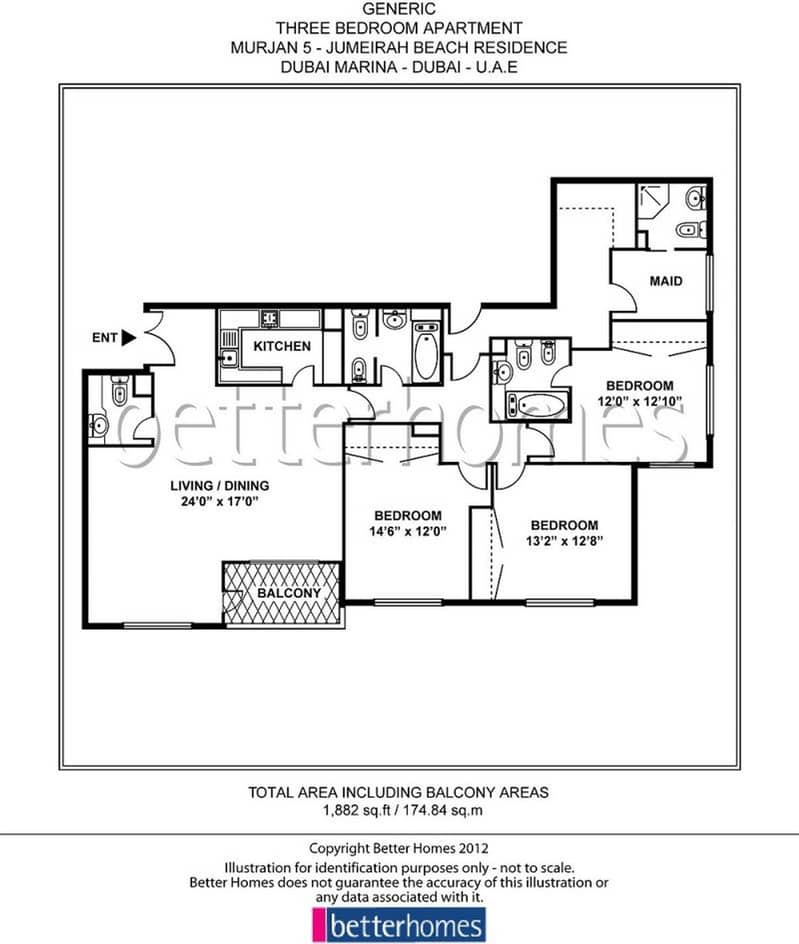 Unfurnished 3 Bed | Vacant Now |Amazing Sea View - Image 31