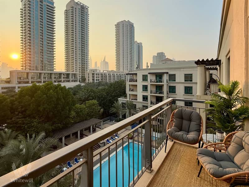 Fully Furnished 1BR + Study with Lake View