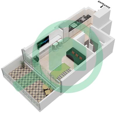 Binghatti Ruby - Grundriss für Studio Wohnung Typ 5 Binghatti Ruby - Grundriss für Studio Wohnung Typ 5