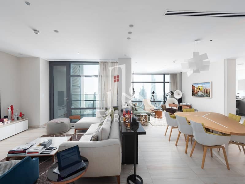 Converted Upgraded 3BR + Maid | Burj Khalifa View