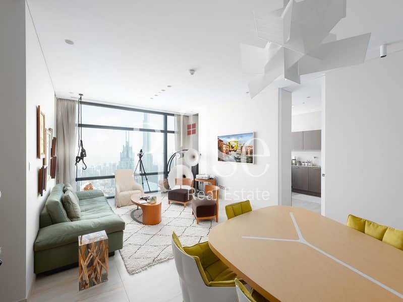 Converted Upgraded 3BR + Maid | Burj Khalifa View