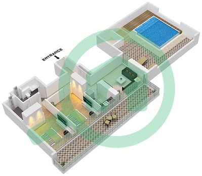 Binghatti Ruby - Grundriss für 2 Schlafzimmer Wohnung Typ 5 Binghatti Ruby - Grundriss für 2 Schlafzimmer Wohnung Typ 5