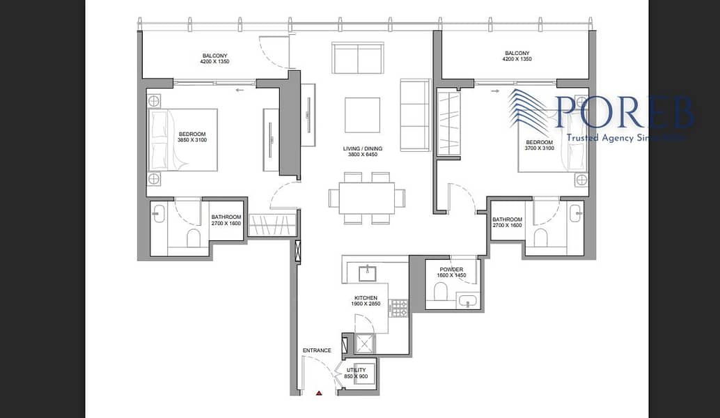 The Element (2BR – Floor 20) Sobha Realty