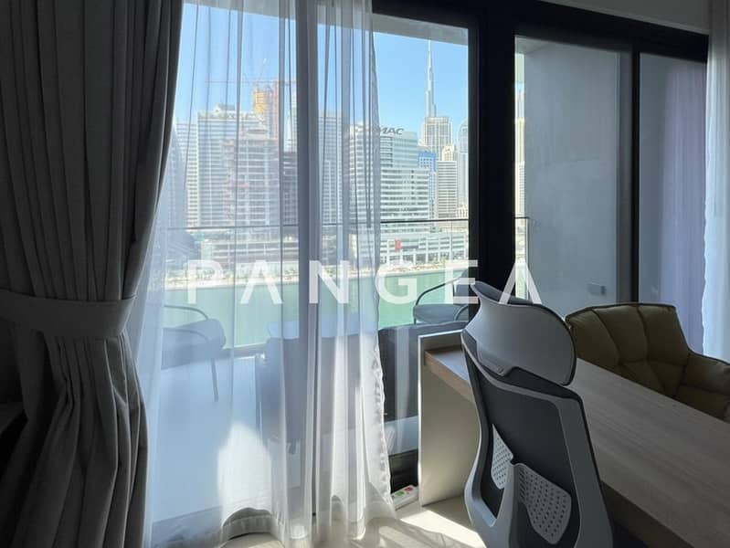 Full Canal and Burj Khalifa View | Vacant | Furnished