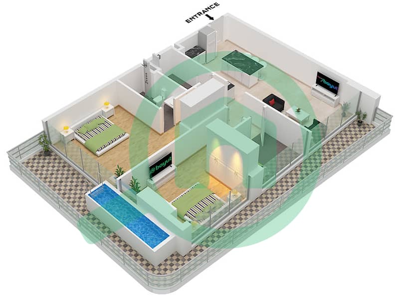 Type A Unit 7 Floor 3,5 Ocean Pearl by SD - 2 Bedroom Apartment Type/unit A / UNIT 7 FLOOR 3,5 Floor plan Type A Unit 7 Floor 3,5 interactive3D