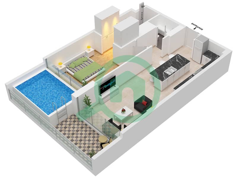 Type A Unit 4 Floor 1 Type B Unit 3 Floor 1 Ocean Pearl by SD - 1 Bedroom Apartment Type/unit A / UNIT 4 FLOOR 1 Floor plan Type A Unit 4 Floor 1 Type B Unit 3 Floor 1 interactive3D