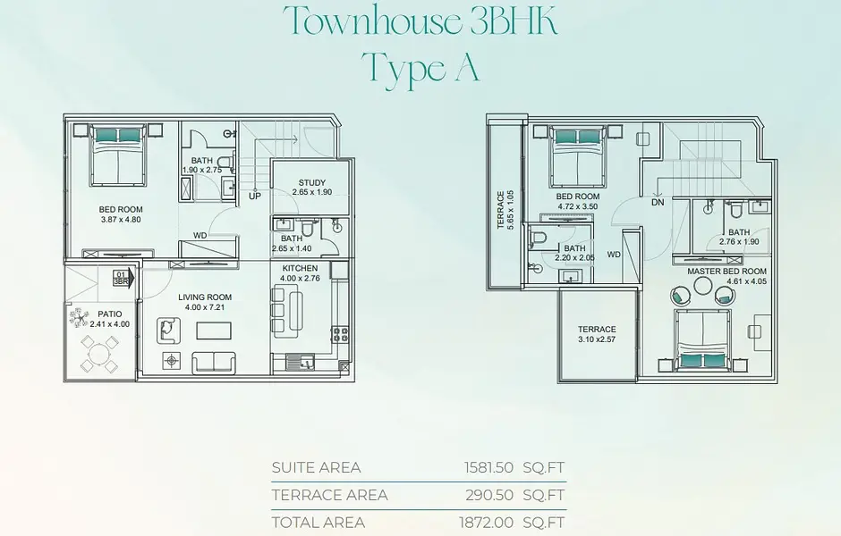 3 BR floor plan