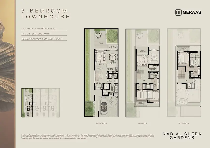 3 BR floor plan