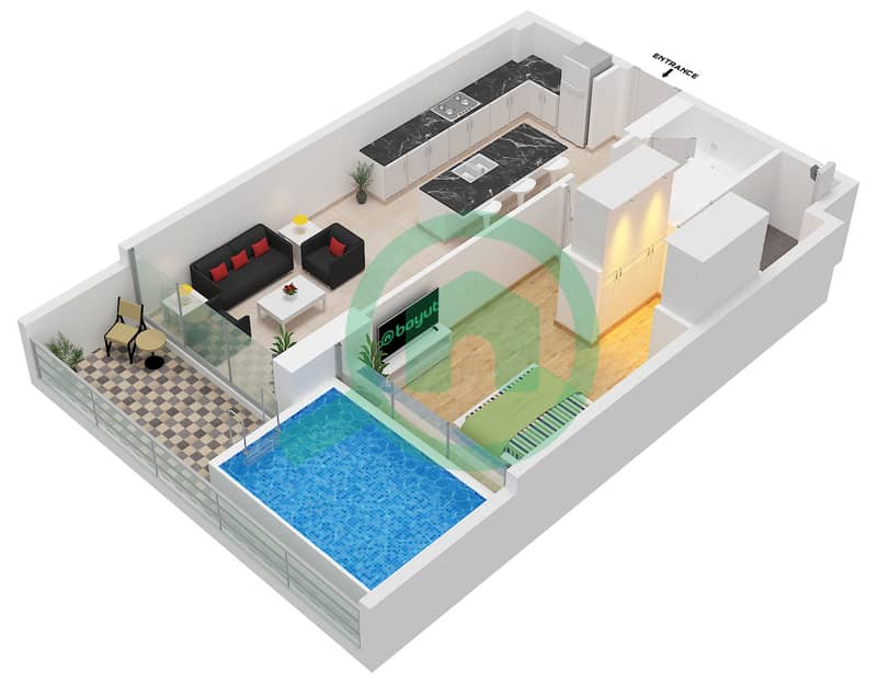 Type B Unit 6 Floor 1 Ocean Pearl by SD - 1 Bedroom Apartment Type/unit B / UNIT 6 FLOOR 1 Floor plan Type B Unit 6 Floor 1 interactive3D