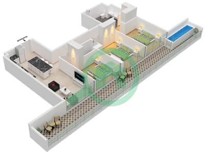Ocean Pearl by SD - 3 Bedroom Apartment Type/unit B / UNIT 9 FLOOR 1 Floor plan Ocean Pearl by SD - 3 Bedroom Apartment Type/unit B / UNIT 9 FLOOR 1 Floor plan