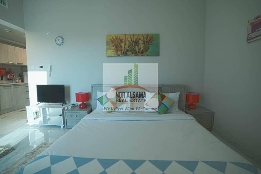 Fully Furnished -- STUDIO Apartment in Dubai South with free pool, gym and parking.