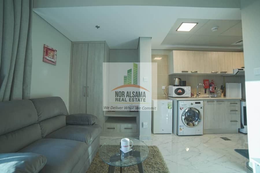 Fully Furnished -- STUDIO Apartment in Dubai South with free pool, gym and parking.