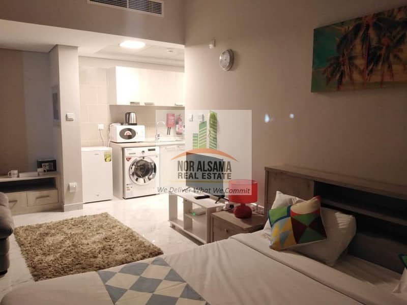 Fully Furnished -- STUDIO Apartment in Dubai South with free pool, gym and parking.