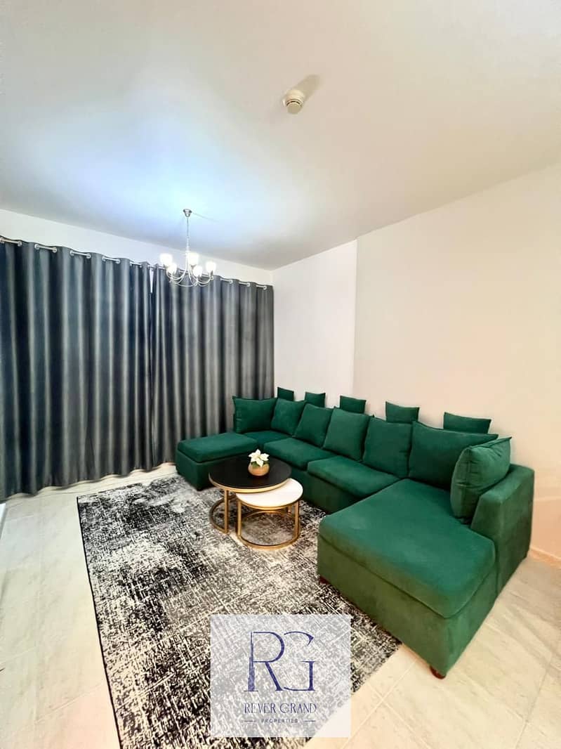 Spacious Fully Furnished 1BR | Modern Open Kitchen | Community View | Balcony |