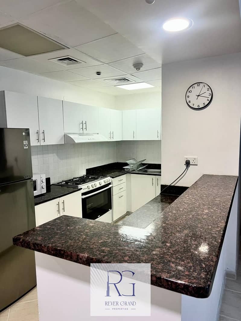 Spacious Fully Furnished 1BR | Modern Open Kitchen | Community View | Balcony |