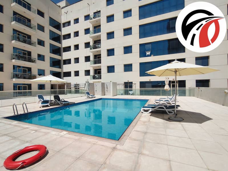 Spacious 2 bhk apartment/ closed kitchen/ spacious layout/ pool side view/ Arjan