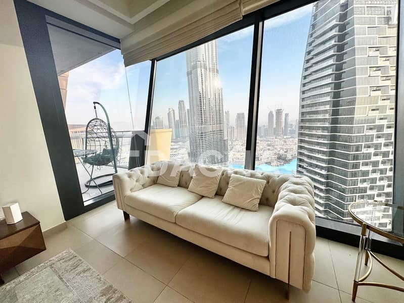 High Floor | Furnished | 3BR+M | Burj Khalifa View - Image 6