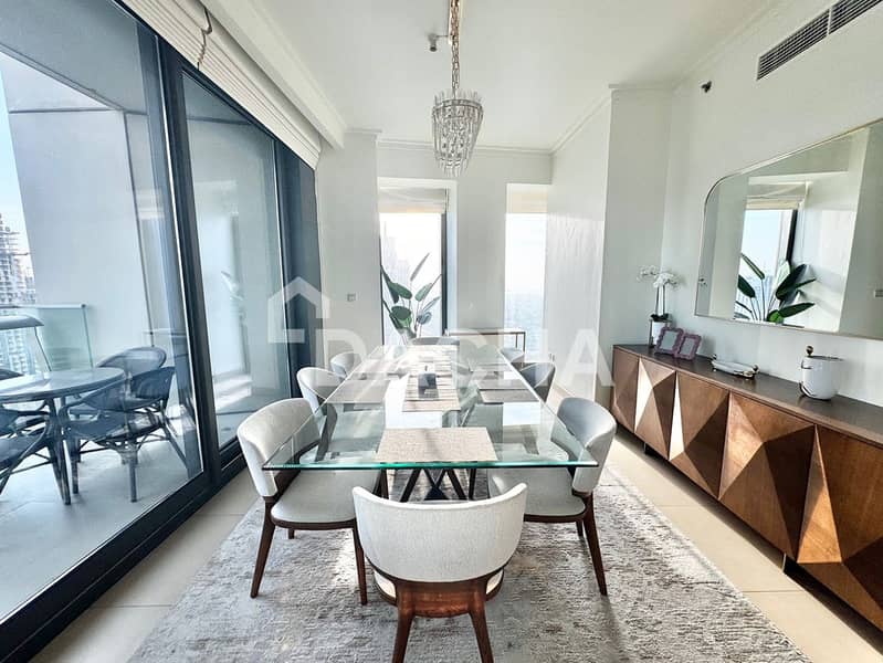 High Floor | Furnished | 3BR+M | Burj Khalifa View - Image 9