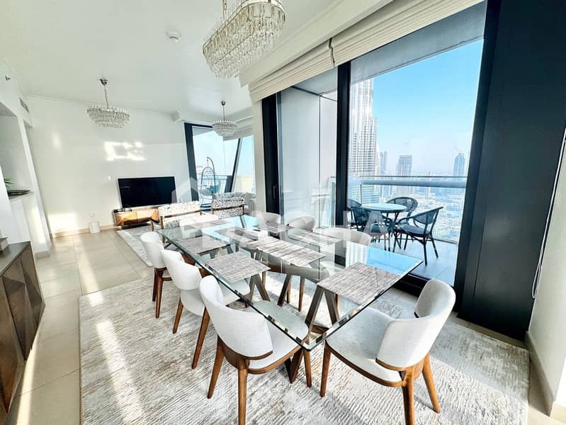 High Floor | Furnished | 3BR+M | Burj Khalifa View - Image 10