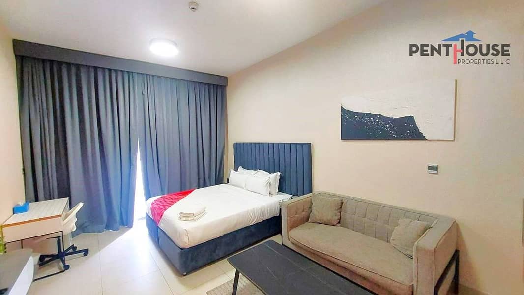 Furnished studio | Creek beach Pool view | Vacant.