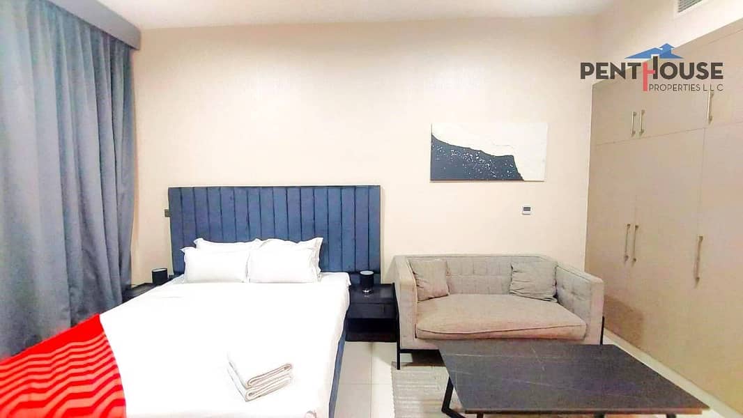 Furnished studio | Creek beach Pool view | Vacant.