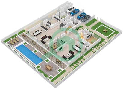 المخططات الطابقية لتصميم النموذج A2 فیلا 6 غرف نوم - دستركت ون ويست