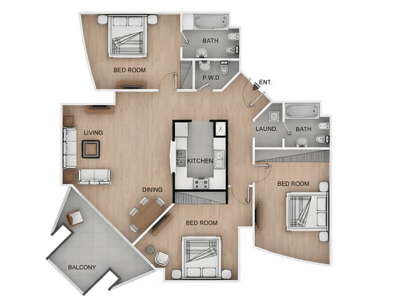 VOT | Furnished | Sea/Palm View | High Floor - Image 10