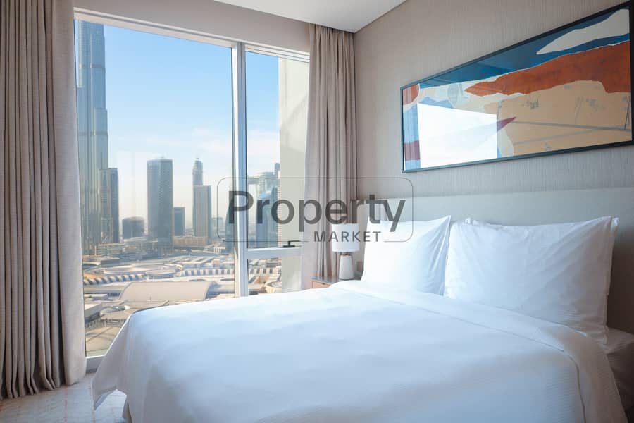High Floor | Burj Khalifa View | Balcony|Furnished - Image 11