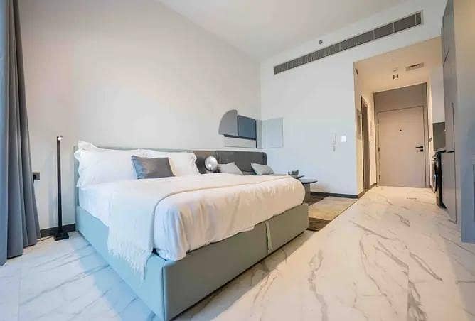 For sale studio ready and fully furnished in mag city in Mohamed bin rashes city open view rented now asking 850.000 with negotiation