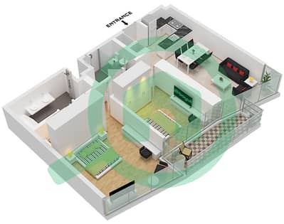 المخططات الطابقية لتصميم الوحدة 9 FLOOR 16-36,40-52 شقة 2 غرفة نوم - العنوان رزيدنسز دبي أوبرا برج 1 المخططات الطابقية لتصميم الوحدة 9 FLOOR 16-36,40-52 شقة 2 غرفة نوم - العنوان رزيدنسز دبي أوبرا برج 1