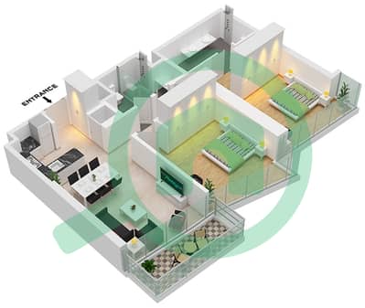 المخططات الطابقية لتصميم الوحدة 2,4 FLOOR 3,5-13,17-37,41 شقة 2 غرفة نوم - العنوان رزيدنسز دبي أوبرا برج 1 المخططات الطابقية لتصميم الوحدة 2,4 FLOOR 3,5-13,17-37,41 شقة 2 غرفة نوم - العنوان رزيدنسز دبي أوبرا برج 1