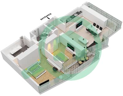 المخططات الطابقية لتصميم الوحدة 9 FLOOR 12 شقة 2 غرفة نوم - العنوان رزيدنسز دبي أوبرا برج 1 المخططات الطابقية لتصميم الوحدة 9 FLOOR 12 شقة 2 غرفة نوم - العنوان رزيدنسز دبي أوبرا برج 1