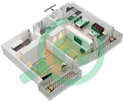 المخططات الطابقية لتصميم الوحدة 9 FLOOR 17-37,41-51 شقة 2 غرفة نوم - العنوان رزيدنسز دبي أوبرا برج 1 المخططات الطابقية لتصميم الوحدة 9 FLOOR 17-37,41-51 شقة 2 غرفة نوم - العنوان رزيدنسز دبي أوبرا برج 1