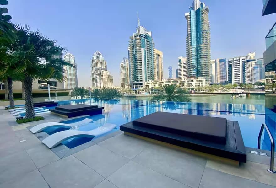 Modern 1 BR with Pool and Canal view in Dubai Marina