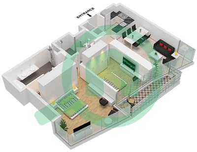 المخططات الطابقية لتصميم الوحدة 7 FLOOR 4-12,16-36,40-52 شقة 2 غرفة نوم - العنوان رزيدنسز دبي أوبرا برج 1 المخططات الطابقية لتصميم الوحدة 7 FLOOR 4-12,16-36,40-52 شقة 2 غرفة نوم - العنوان رزيدنسز دبي أوبرا برج 1