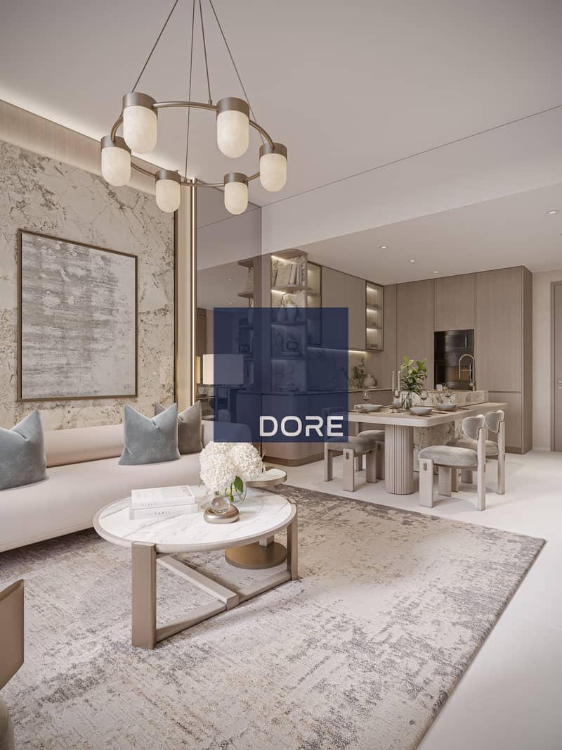 Contemporary Pool View | Elegant 1 BR | Plus Study