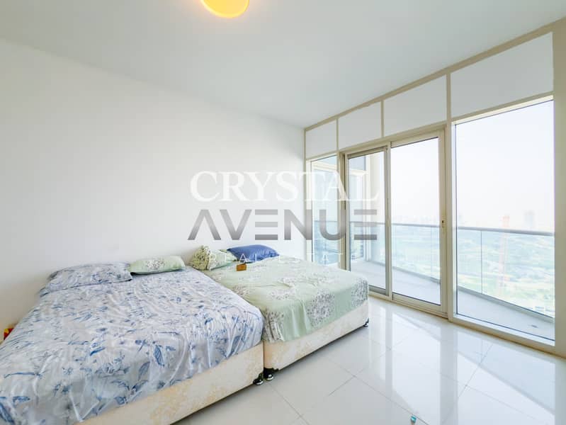 Spacious Three Balconies | High Floor | Golf Course & Meadows View | With Maid’s Room