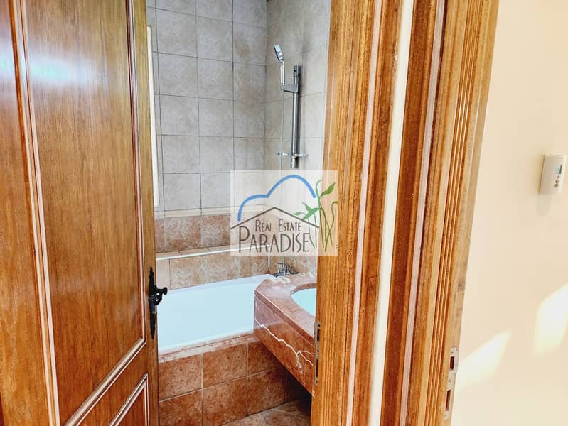 private entrance 3 bedrooms villa /private back yard /corner unit /living area/fitted kitchen /maids room/covered parking/ available for rent mirdif