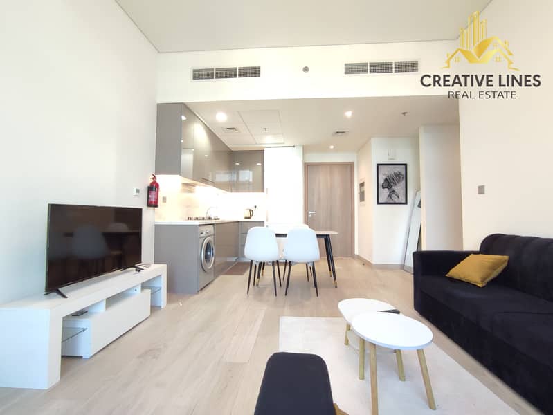 Luxury Furnished 1BHK with 2 Bathrooms in Azizi Riviera, MBR City | Near Dubai Mall and Ras AL Khor Road| Chiller Free