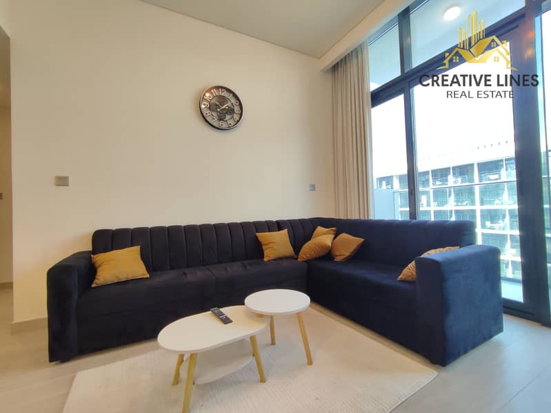 Luxury Furnished 1BHK with 2 Bathrooms in Azizi Riviera, MBR City | Near Dubai Mall and Ras AL Khor Road| Chiller Free