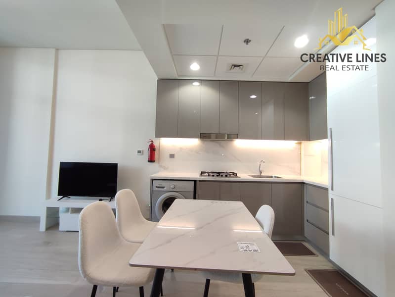 Luxury Furnished 1BHK with 2 Bathrooms in Azizi Riviera, MBR City | Near Dubai Mall and Ras AL Khor Road| Chiller Free