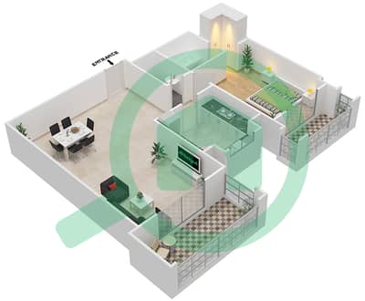 阿齐兹茉莉公寓 - 1 卧室公寓类型／单位3A/10戶型图